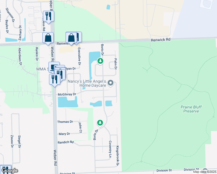 map of restaurants, bars, coffee shops, grocery stores, and more near 20444 Catalpa Ct in Crest Hill