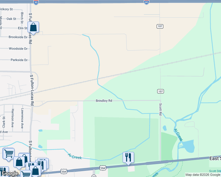 map of restaurants, bars, coffee shops, grocery stores, and more near 13722 Brindley Rd in Swanton
