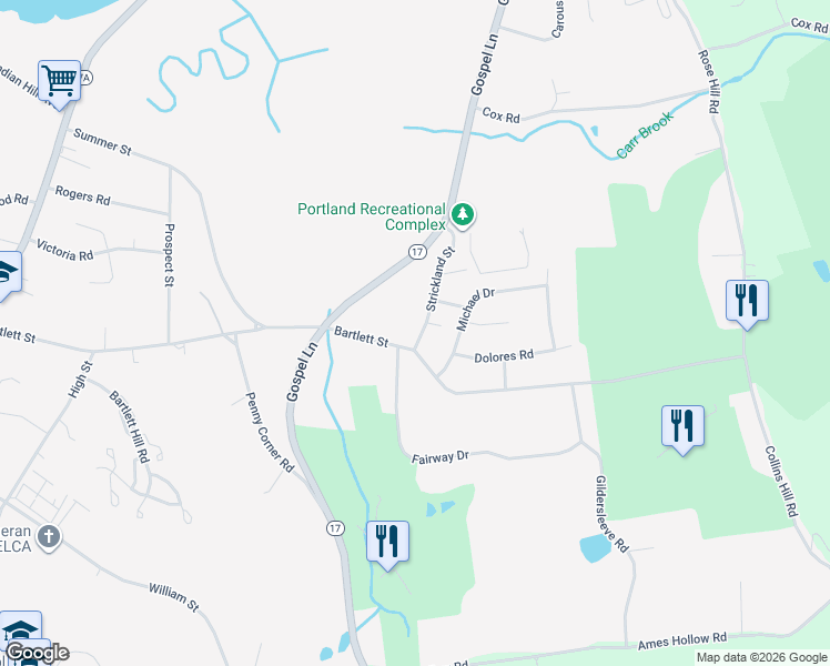 map of restaurants, bars, coffee shops, grocery stores, and more near 8 Strickland Street in Portland