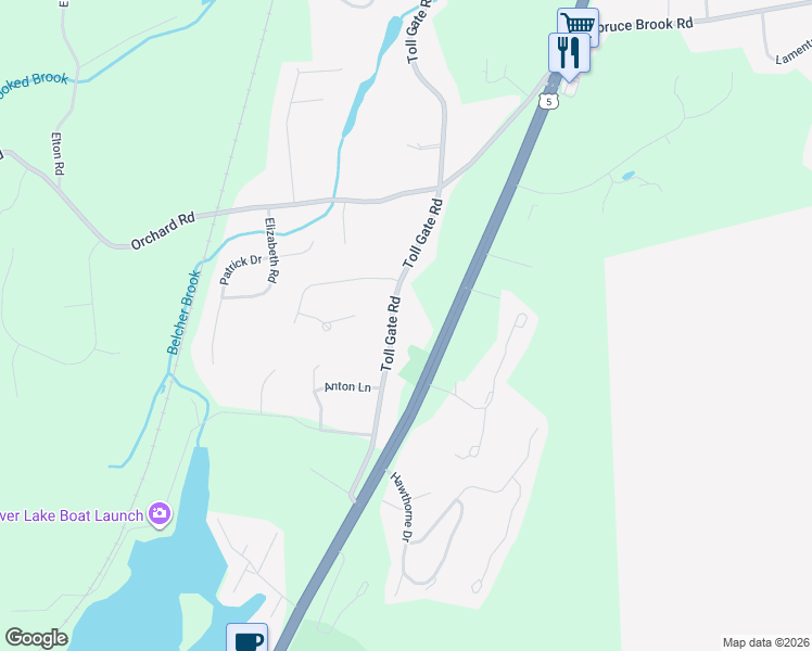 map of restaurants, bars, coffee shops, grocery stores, and more near 537 Toll Gate Road in Berlin