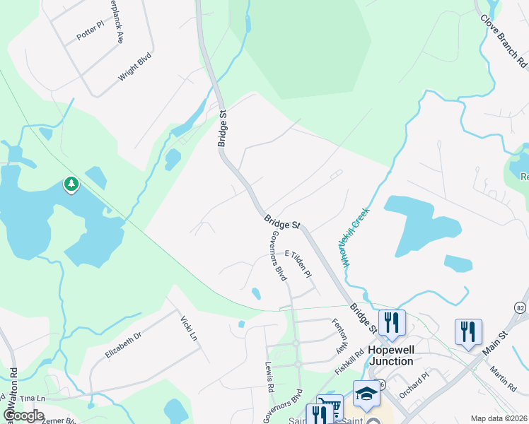 map of restaurants, bars, coffee shops, grocery stores, and more near 2 Purse Lane in Hopewell Junction
