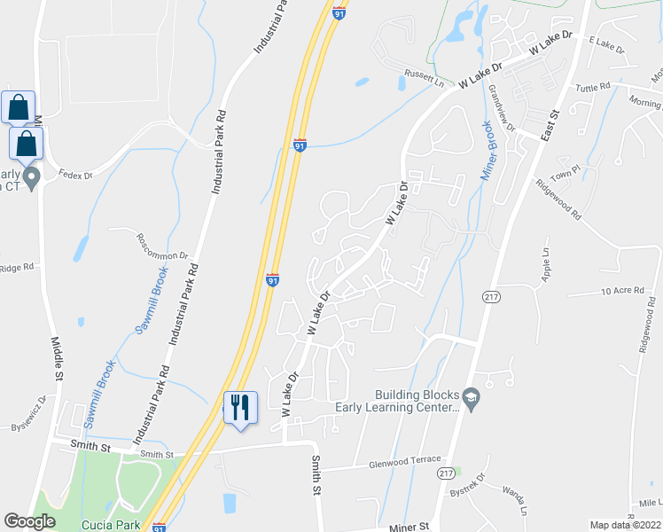 map of restaurants, bars, coffee shops, grocery stores, and more near 3123 Town Ridge in Middletown