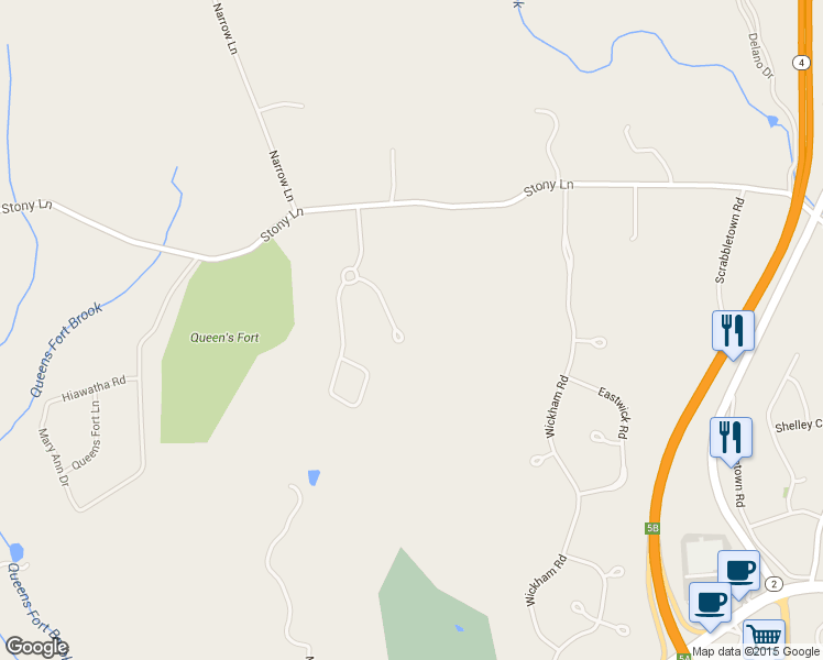 map of restaurants, bars, coffee shops, grocery stores, and more near 82 Lindsay Lane in North Kingstown