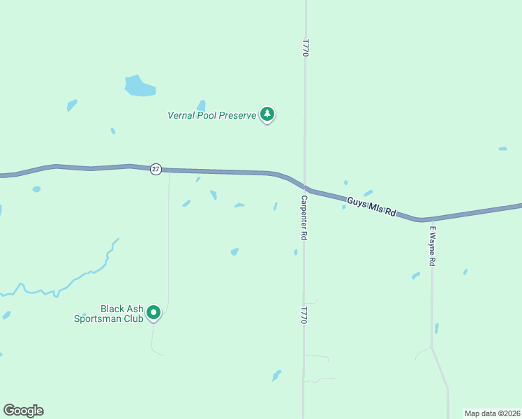 map of restaurants, bars, coffee shops, grocery stores, and more near 31285 State Route 27 in Guys Mills