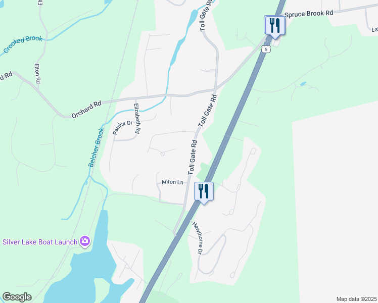 map of restaurants, bars, coffee shops, grocery stores, and more near 540 Toll Gate Road in Berlin