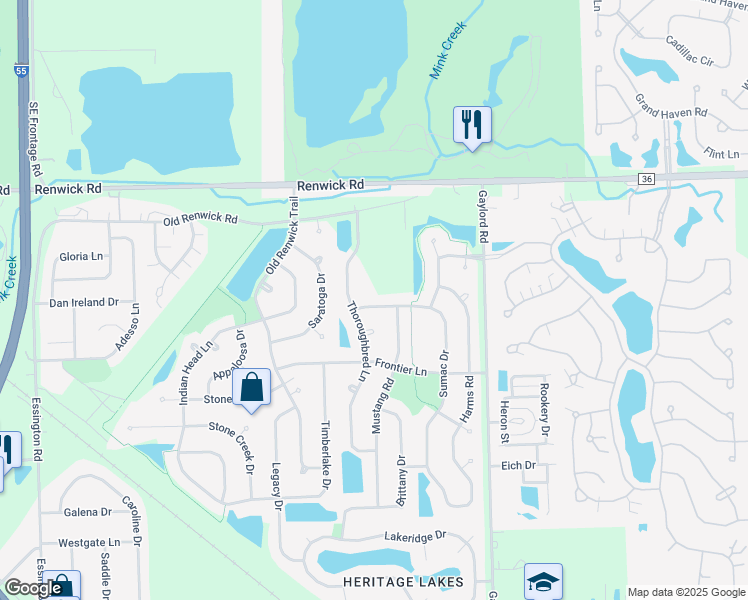 map of restaurants, bars, coffee shops, grocery stores, and more near 2607 Sumac Drive in Joliet
