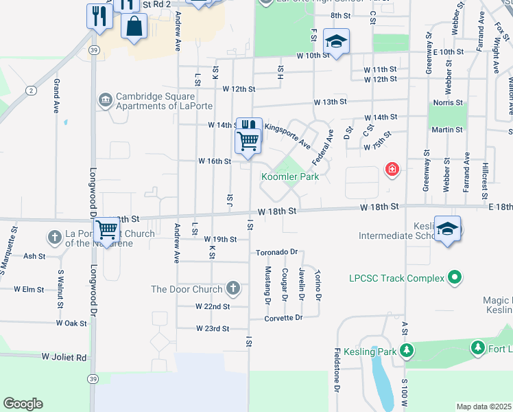 map of restaurants, bars, coffee shops, grocery stores, and more near 1720 Maple Garden Dr in La Porte
