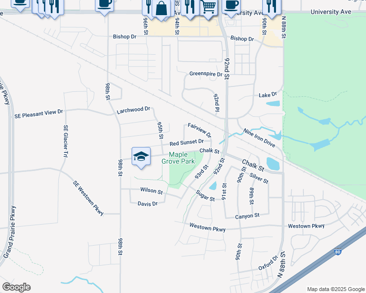 map of restaurants, bars, coffee shops, grocery stores, and more near 1510 94th Street in West Des Moines