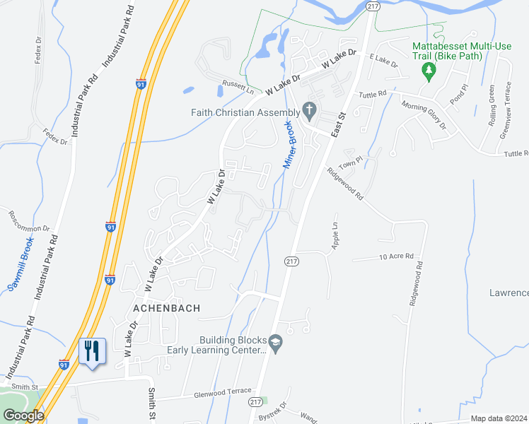 map of restaurants, bars, coffee shops, grocery stores, and more near 626 Town Colony Drive in Middletown