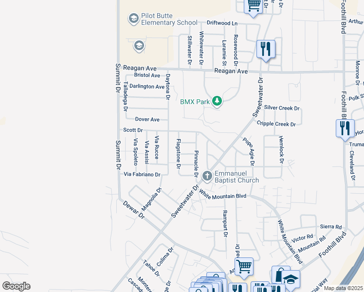 map of restaurants, bars, coffee shops, grocery stores, and more near 3259 Klondike Way in Rock Springs