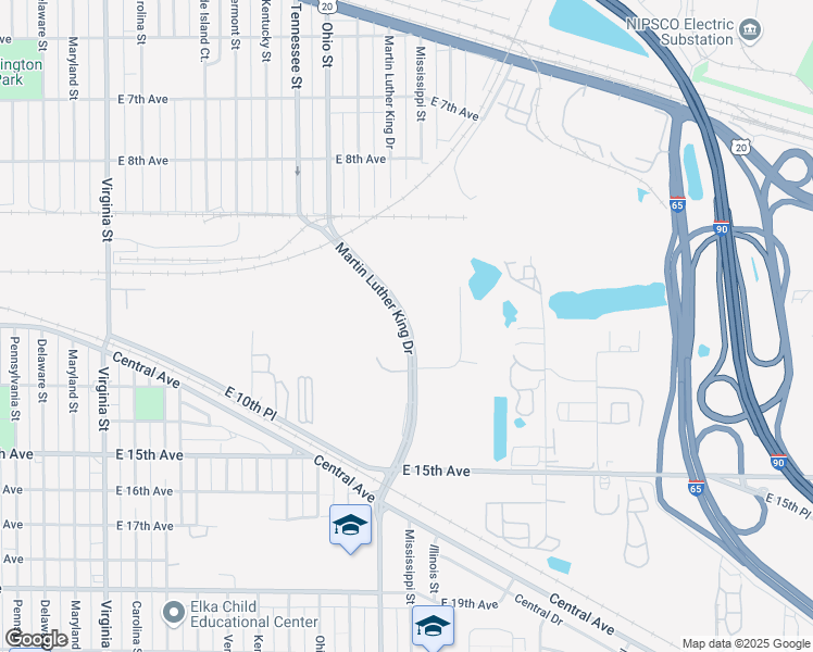map of restaurants, bars, coffee shops, grocery stores, and more near in Gary