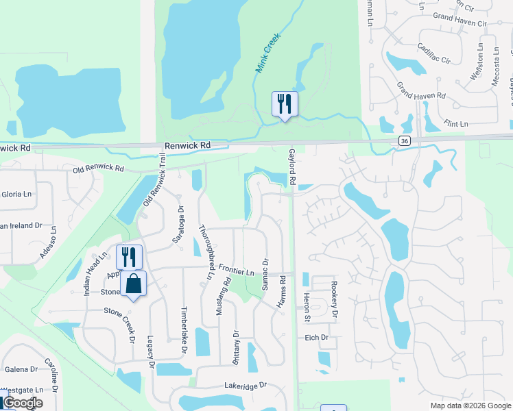 map of restaurants, bars, coffee shops, grocery stores, and more near 3811 Cherry Tree Lane in Joliet