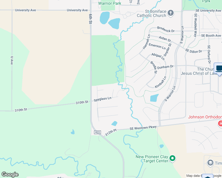 map of restaurants, bars, coffee shops, grocery stores, and more near 2030 Creekview Court in Waukee