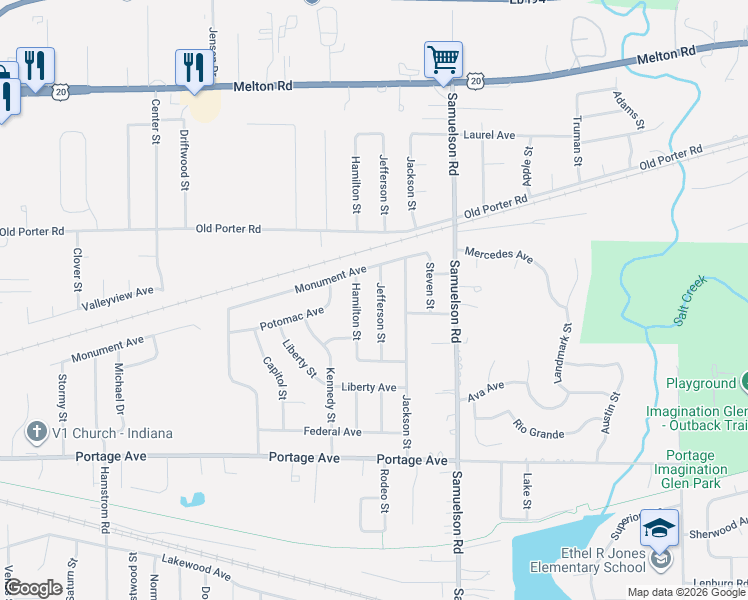 map of restaurants, bars, coffee shops, grocery stores, and more near 2001-2139 Hamilton St in Portage