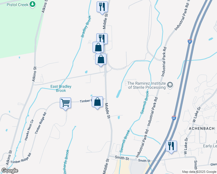 map of restaurants, bars, coffee shops, grocery stores, and more near 810 Middle Street in Middletown