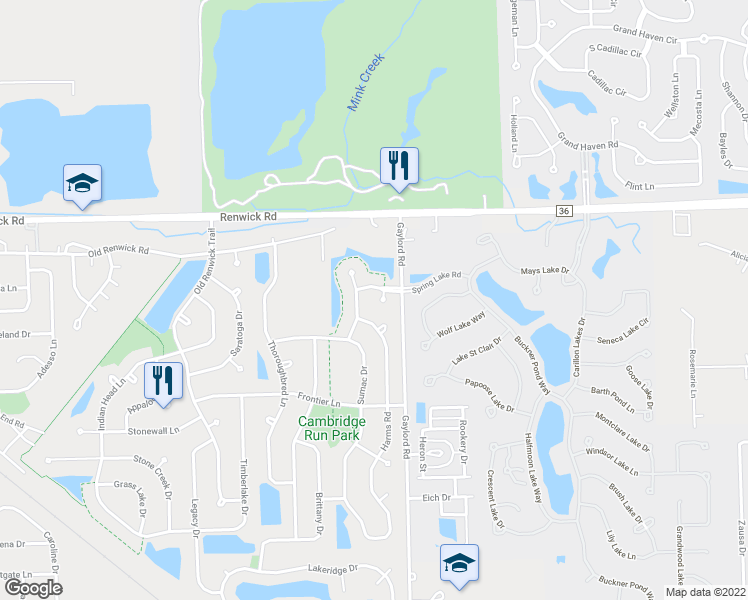 map of restaurants, bars, coffee shops, grocery stores, and more near 3821 Spring Lake Court in Joliet
