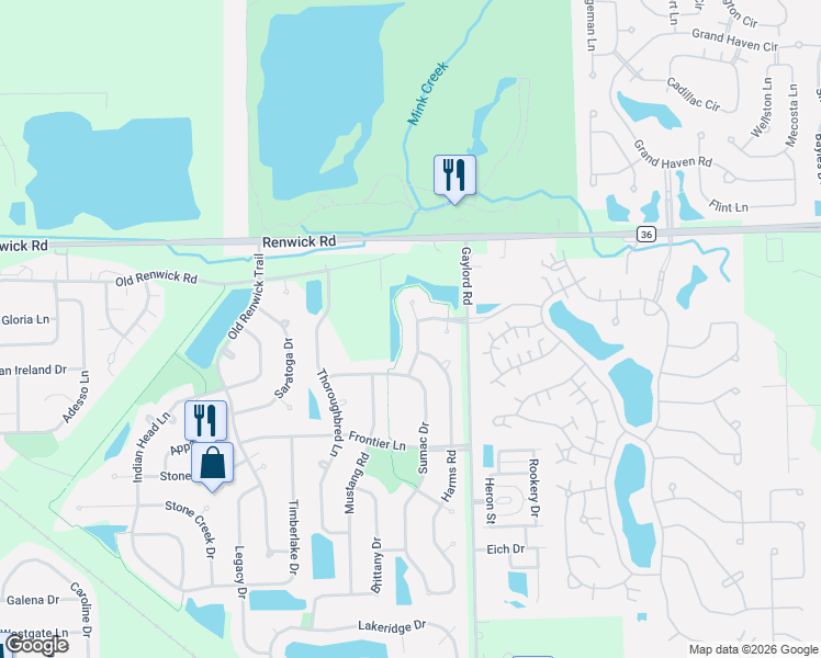 map of restaurants, bars, coffee shops, grocery stores, and more near 3811 Cherry Tree Lane in Joliet