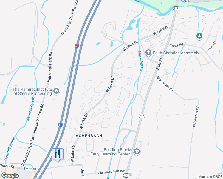 map of restaurants, bars, coffee shops, grocery stores, and more near 33 Town Colony Drive in Middletown