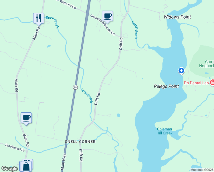 map of restaurants, bars, coffee shops, grocery stores, and more near 612 Drift Road in Westport