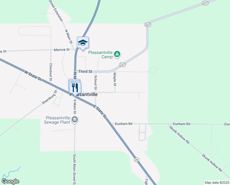 map of restaurants, bars, coffee shops, grocery stores, and more near 349 2nd Street in Pleasantville