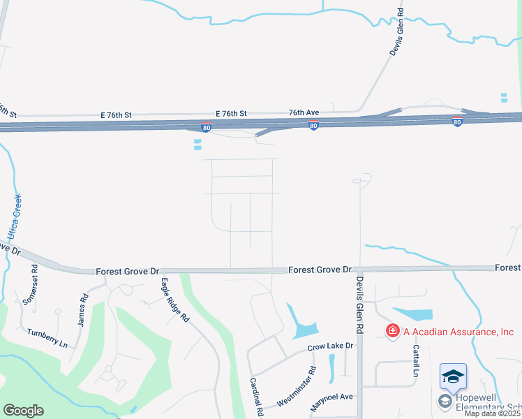 map of restaurants, bars, coffee shops, grocery stores, and more near 3180 Forest Grove Drive in Bettendorf