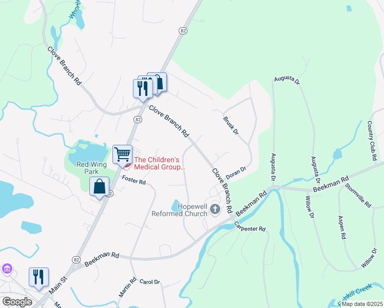map of restaurants, bars, coffee shops, grocery stores, and more near 44 Croniser Drive in Hopewell Junction