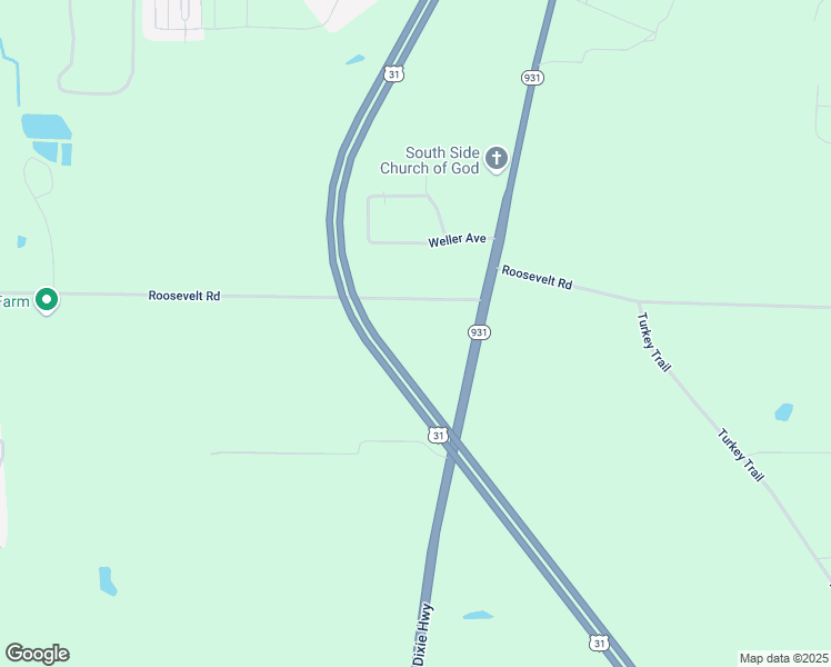 map of restaurants, bars, coffee shops, grocery stores, and more near 20400 Roosevelt Road in South Bend