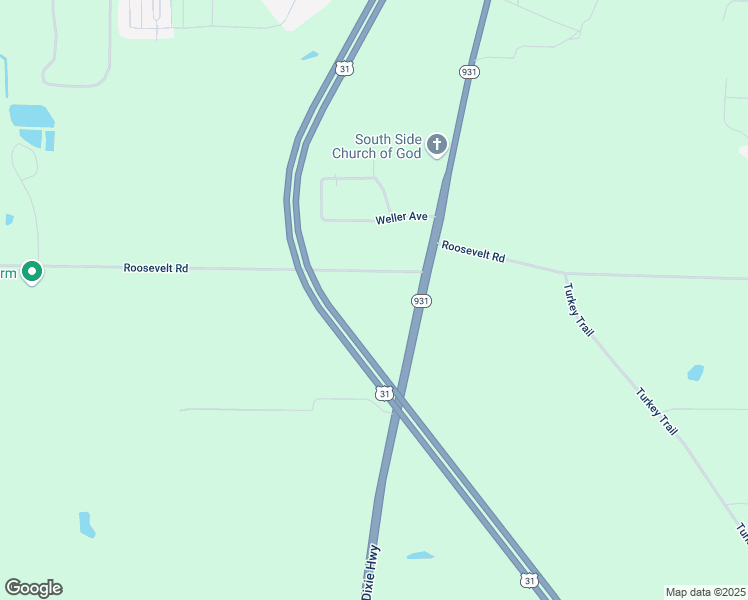 map of restaurants, bars, coffee shops, grocery stores, and more near 20400 Roosevelt Road in South Bend