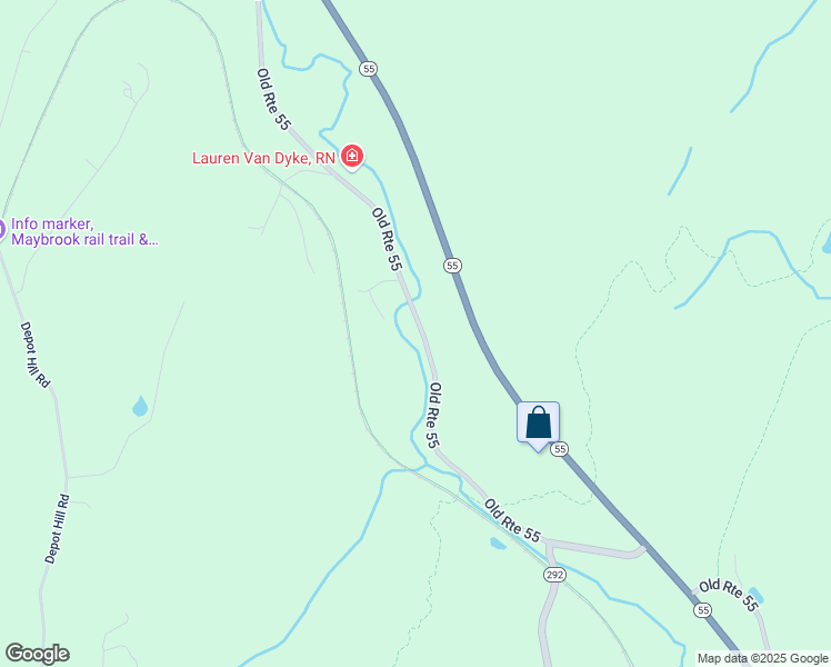 map of restaurants, bars, coffee shops, grocery stores, and more near 255 Old Route 55 in Poughquag