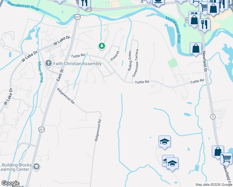 map of restaurants, bars, coffee shops, grocery stores, and more near 17 Benjamin Lane in Middletown