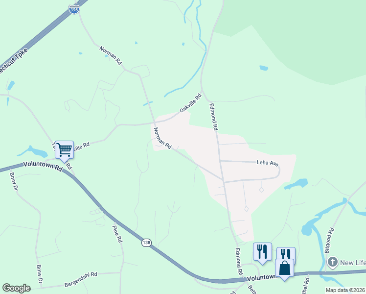 map of restaurants, bars, coffee shops, grocery stores, and more near 47 Norman Road in Griswold
