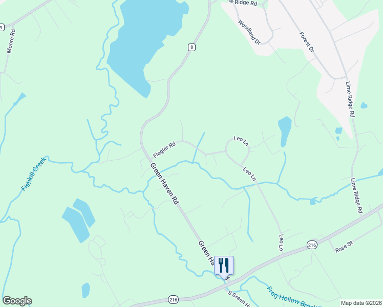 map of restaurants, bars, coffee shops, grocery stores, and more near 44 Flagler Road in Poughquag