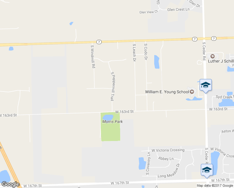 map of restaurants, bars, coffee shops, grocery stores, and more near 16201 South Peppermill Trail in Lockport