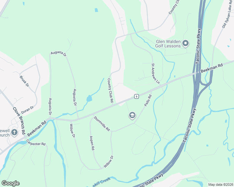 map of restaurants, bars, coffee shops, grocery stores, and more near 11 Country Club Road in Hopewell Junction