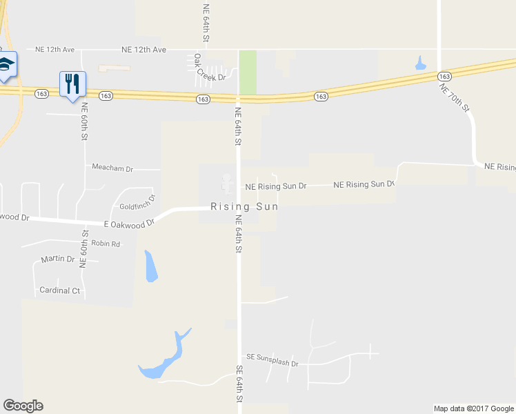 map of restaurants, bars, coffee shops, grocery stores, and more near 6449 Northeast 5th Avenue in Pleasant Hill