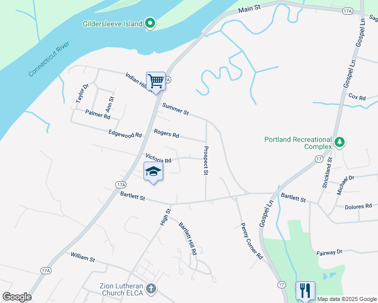 map of restaurants, bars, coffee shops, grocery stores, and more near 5 Victoria Road in Portland