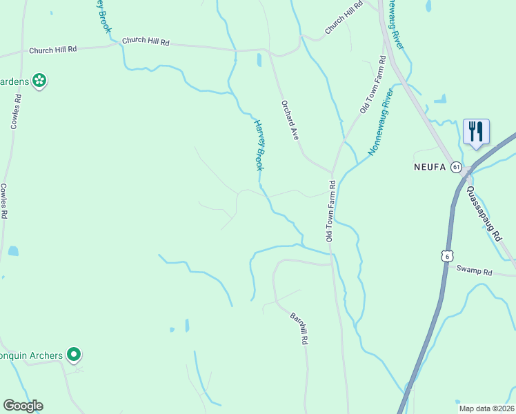 map of restaurants, bars, coffee shops, grocery stores, and more near 45 North Gate Road in Woodbury