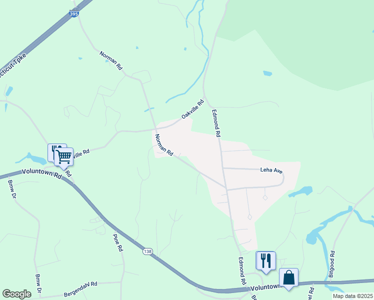 map of restaurants, bars, coffee shops, grocery stores, and more near 53 Norman Road in Griswold