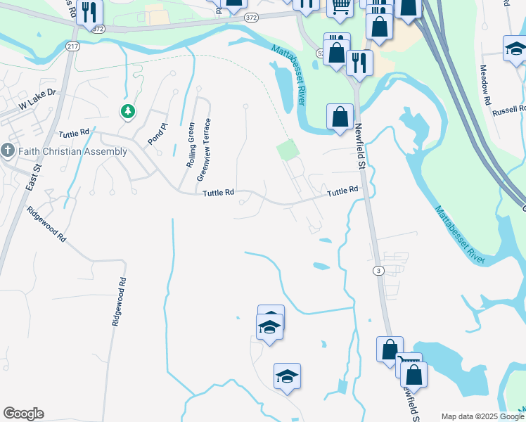 map of restaurants, bars, coffee shops, grocery stores, and more near 30 Sandtrap Lane in Middletown