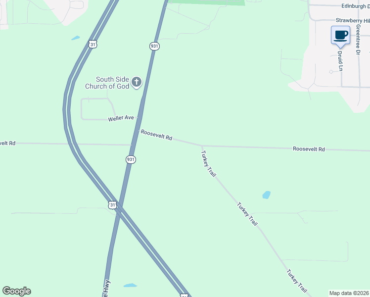 map of restaurants, bars, coffee shops, grocery stores, and more near 20066 Roosevelt Road in South Bend