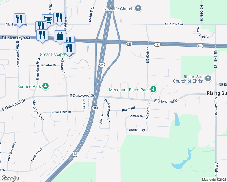 map of restaurants, bars, coffee shops, grocery stores, and more near 429 Hillside Court in Pleasant Hill