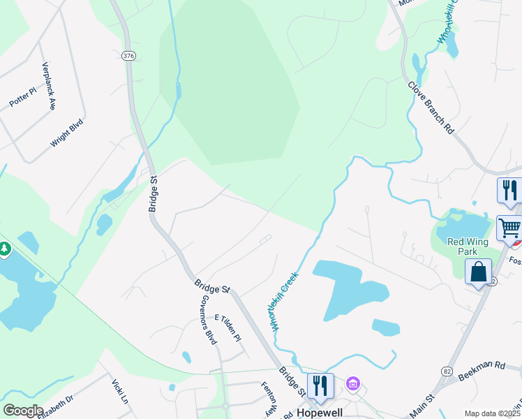map of restaurants, bars, coffee shops, grocery stores, and more near 31 Purse Lane in Hopewell Junction