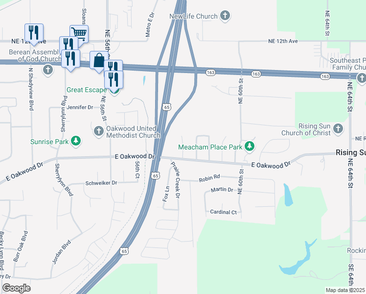 map of restaurants, bars, coffee shops, grocery stores, and more near 429 Hillside Court in Pleasant Hill