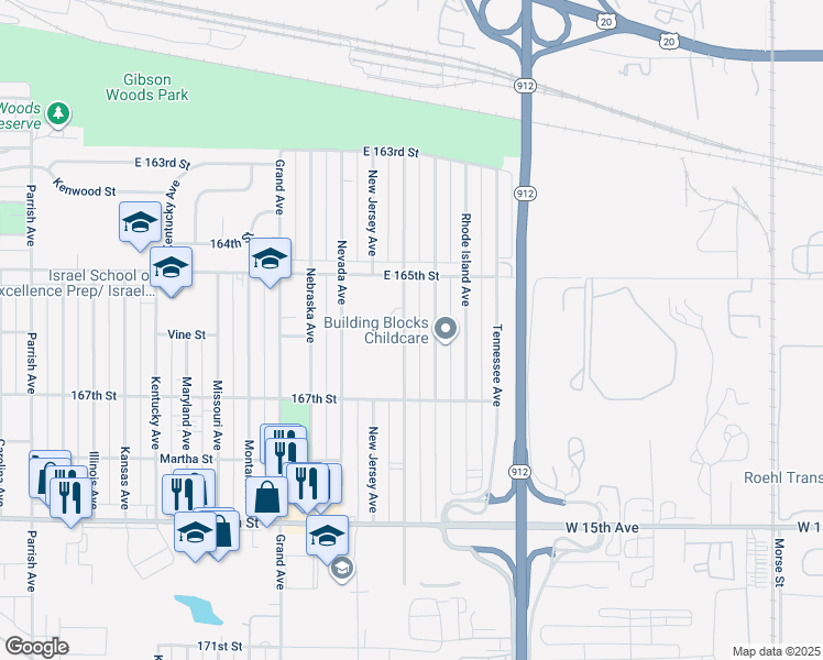 map of restaurants, bars, coffee shops, grocery stores, and more near 6543 New Hampshire Avenue in Hammond