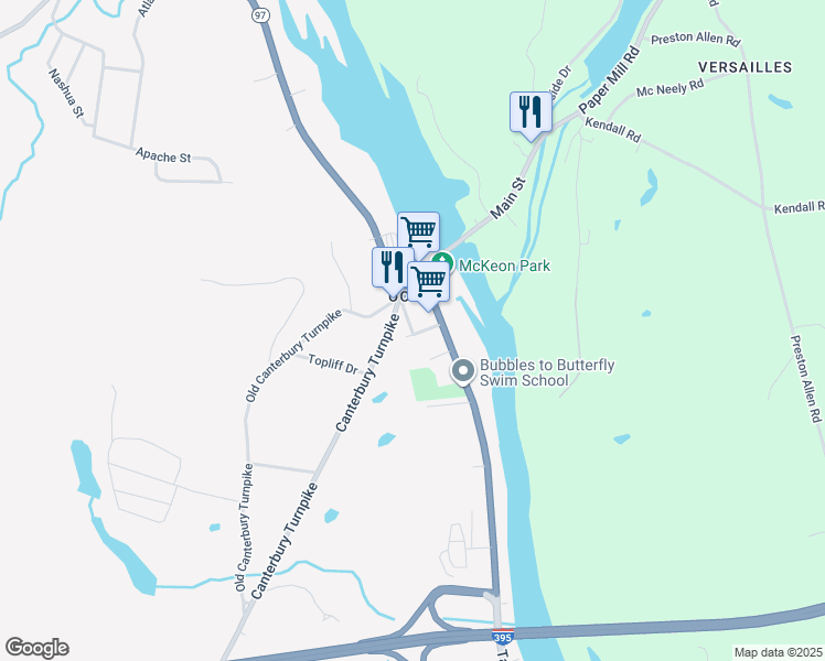 map of restaurants, bars, coffee shops, grocery stores, and more near 58 Hooper Street in Norwich