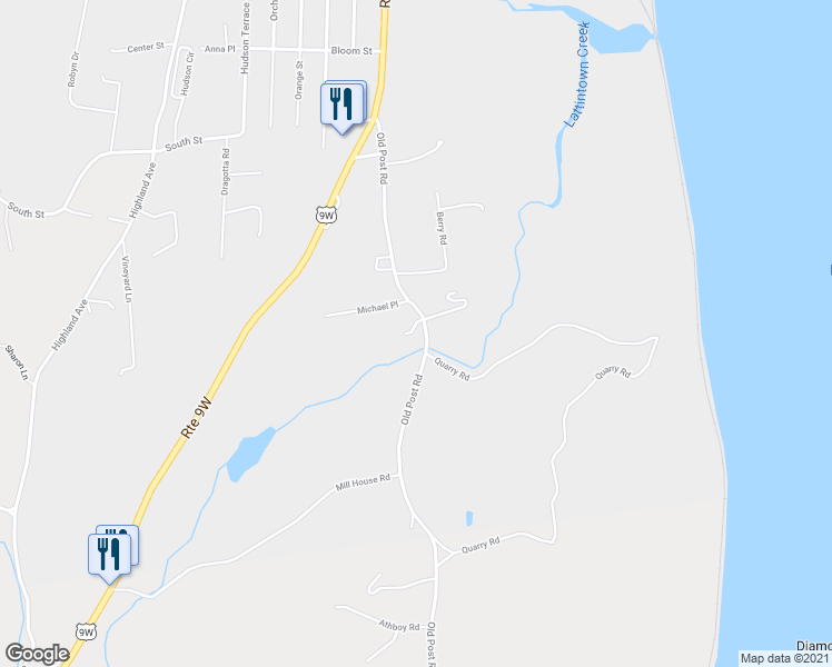 map of restaurants, bars, coffee shops, grocery stores, and more near 351 Old Post Road in Marlboro