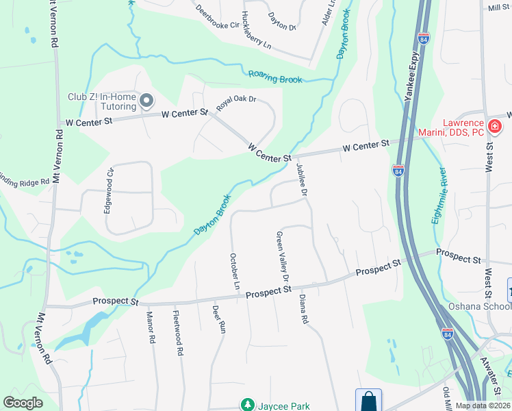 map of restaurants, bars, coffee shops, grocery stores, and more near 160 October Lane in Southington