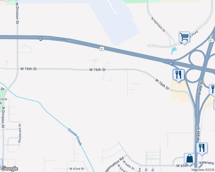 map of restaurants, bars, coffee shops, grocery stores, and more near 7441 Vine Street Court in Davenport
