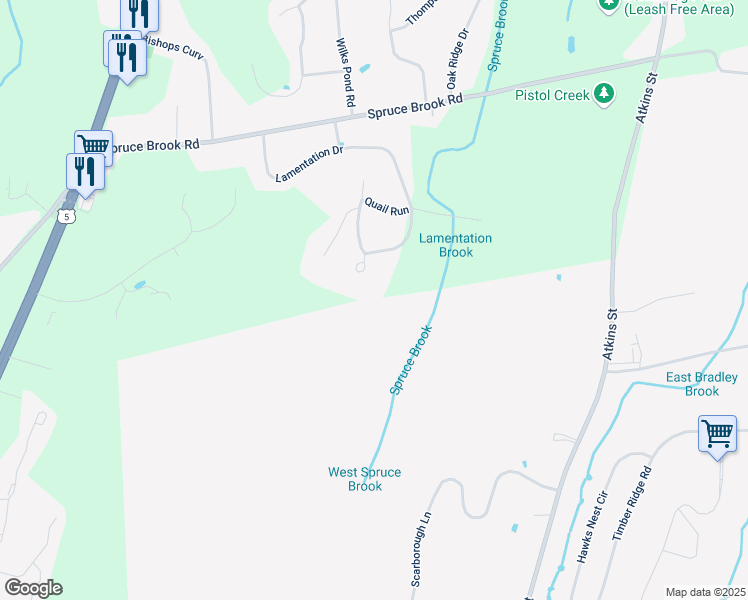 map of restaurants, bars, coffee shops, grocery stores, and more near 2 Old Wood Road in Berlin
