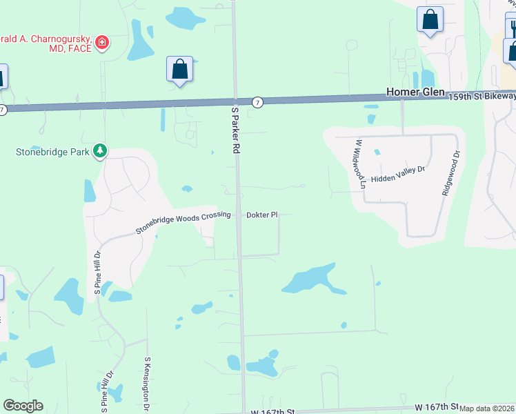 map of restaurants, bars, coffee shops, grocery stores, and more near 13530 Dokter Place in Homer Glen